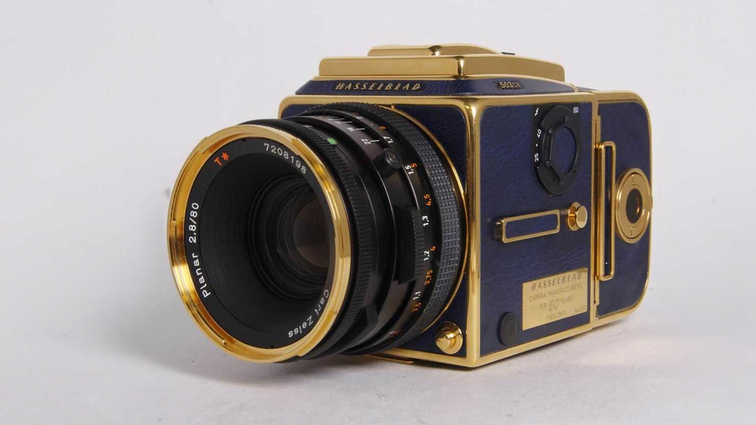 Rare blue and gold Hasselblad 503cx